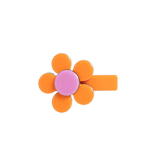 Orange and pink Daisy flower hair clip