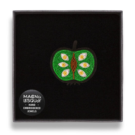 Sliced apple brooch