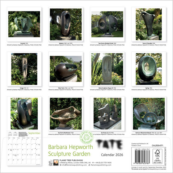 Tate: Barbara Hepworth Sculpture Garden 2026 wall calendar