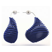 Blue Helix 3D printed earrings