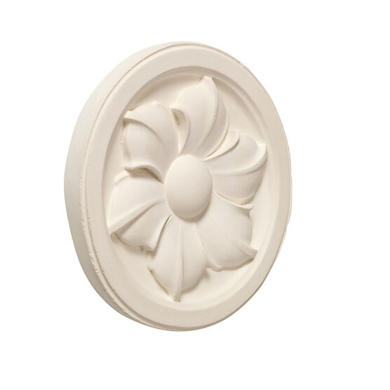 Decorative plaster cast flower roundel