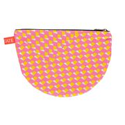 Laura Spring geometric pink and yellow pouch