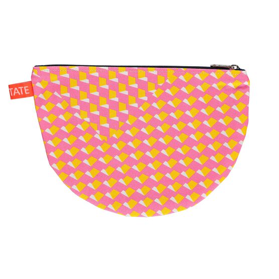 Laura Spring geometric pink and yellow pouch