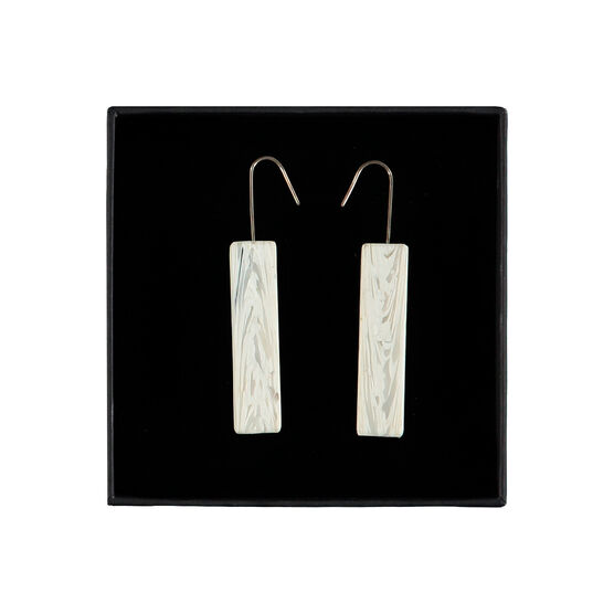 Recycled bar earrings