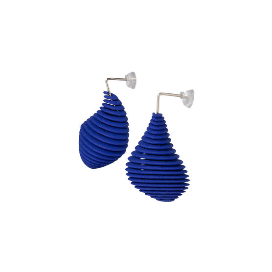Blue Helix 3D printed earrings