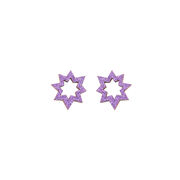 Purple glitter spark earrings