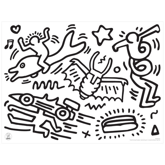 Keith Haring colouring placemats