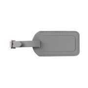 Tate light grey leather luggage tag