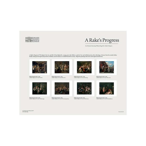 William Hogarth A Rake's Progress mini print set