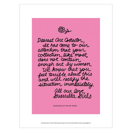 Guerrilla Girls Dearest Art Collector art print