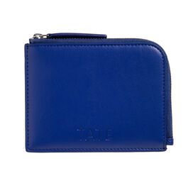Blue apple leather zip wallet