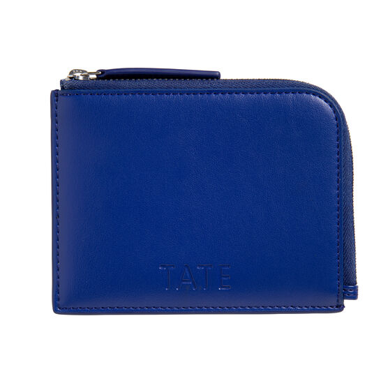 Blue apple leather zip wallet