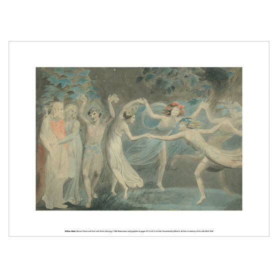 William Blake Oberon, Titania and Puck with Fairies Dancing art print