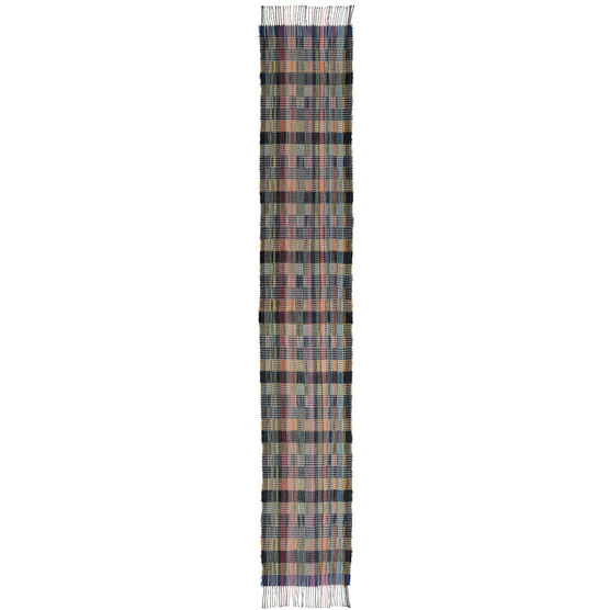 Multicolour waffle wool scarf