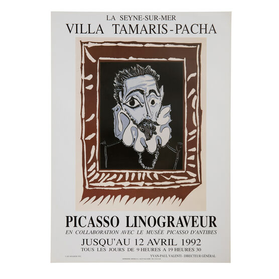 Picasso Linograveur 1992 rare vintage poster