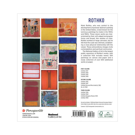 Mark Rothko 2023 mini wall calendar Calendars Tate Shop Tate