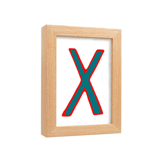 Bob and Roberta Smith Bobs Alphabet framed A6 print: X