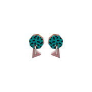 Poptagon turquoise and rose earrings
