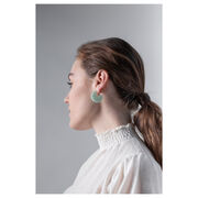 Mint coloured eco-resin curved earrings