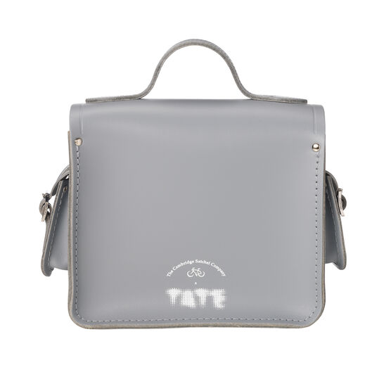 Light grey leather Cambridge camera bag