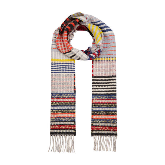 Patchwork weave wool scarf