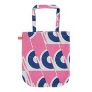 Laura Spring pink and blue circle tote bag