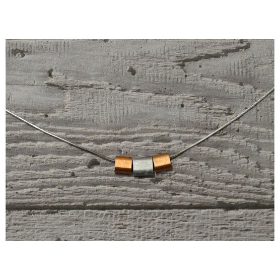 Steel and copper Ferrule necklace