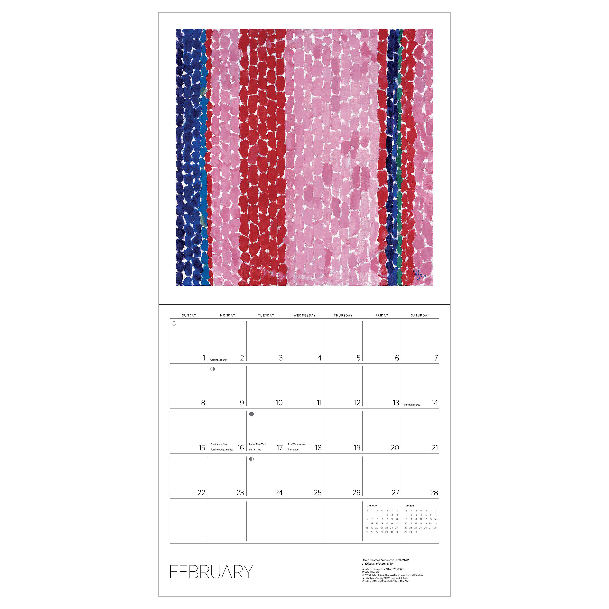 Alma Thomas 2026 Wall Calendar Calendars Tate Shop Tate Alma Thomas 2026 Wall Calendar 30407 4