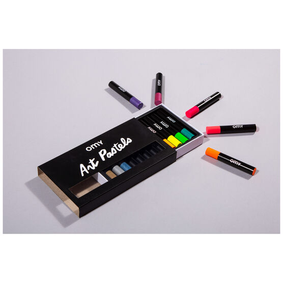 Neon and metallic oil pastels