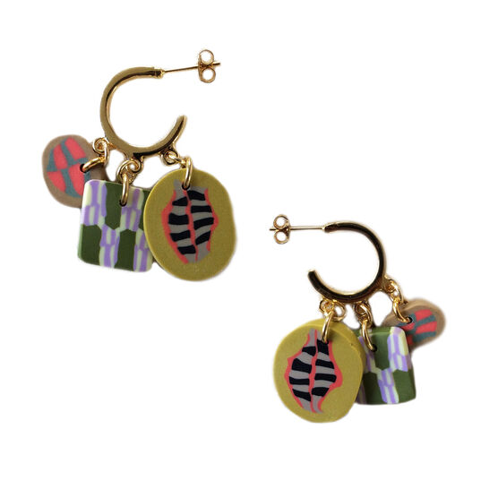 Aventurine Rock Candy Slice earrings