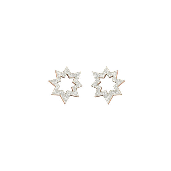 Silver glitter spark earrings