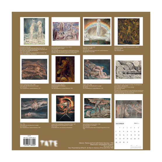 William Blake 2020 calendar Calendars Tate Shop Tate