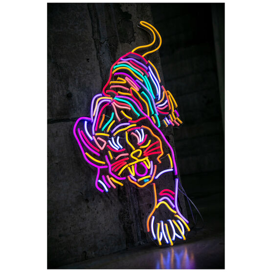 Chila Kumari Singh Burman Tiger neon light