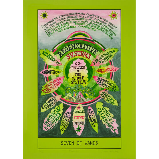 Suzanne Treister, HEXEN 5.0/Tarot/Seven of Wands - Regenerative Systems (Tate variation), 2024