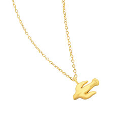 Dove charm gold necklace