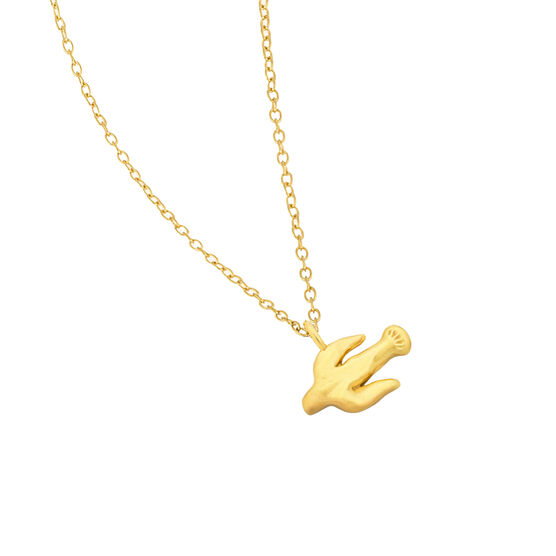Dove charm gold necklace