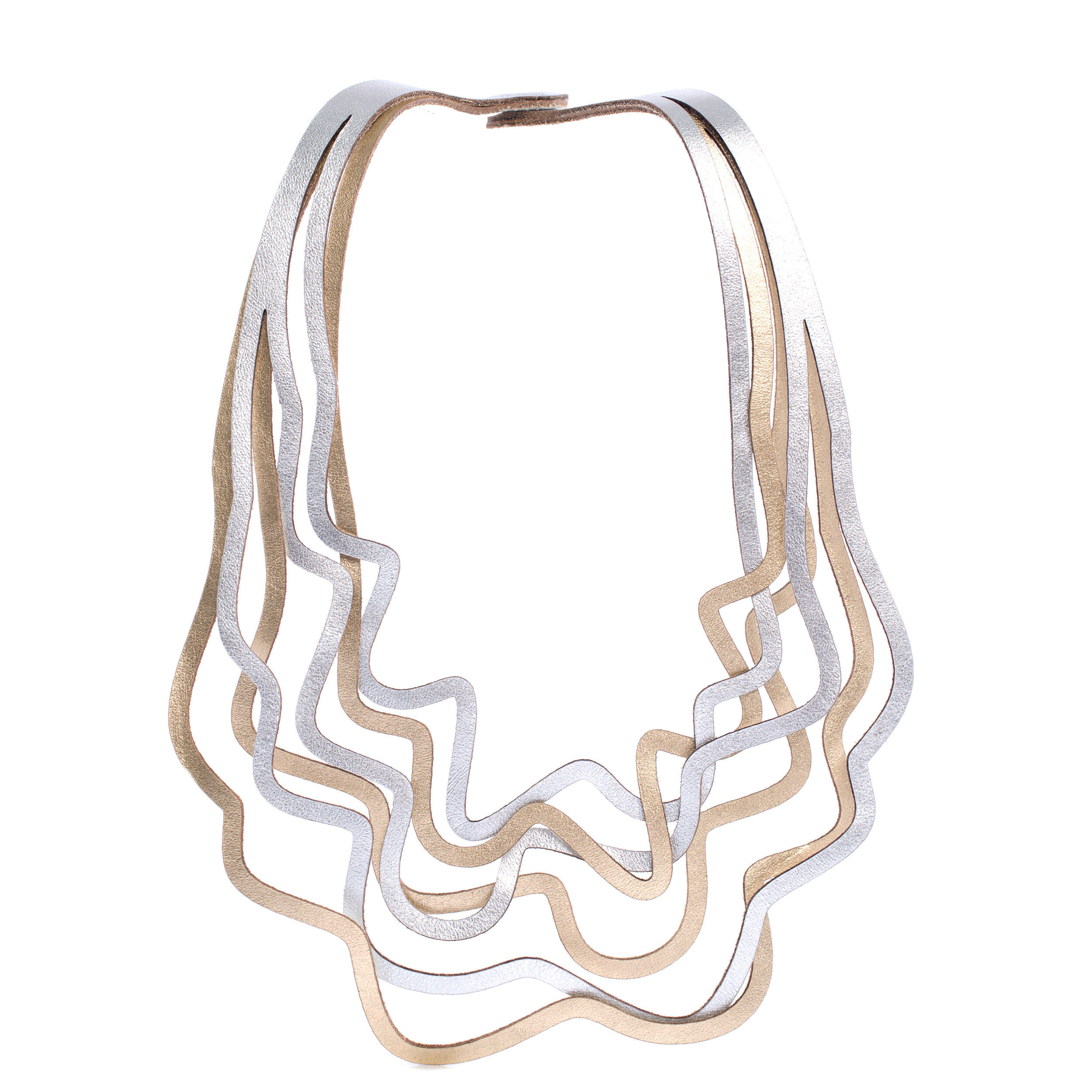 Statement outlet leather necklace