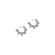 Silver glitter spark hoop earrings