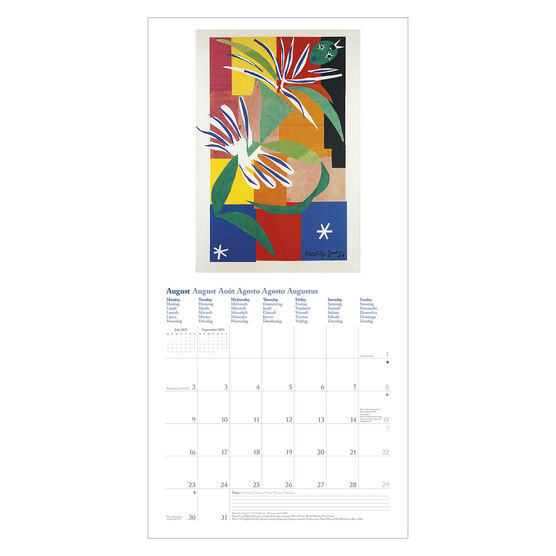 Matisse 2021 Calendar Calendars Tate Shop Tate matisse kalender 2021