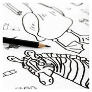 Animals giant paper tablecloth colouring sheet