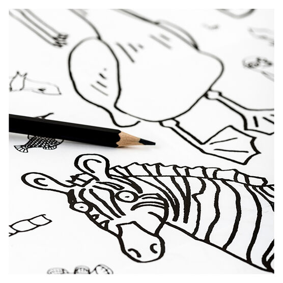 Animals giant paper tablecloth colouring sheet