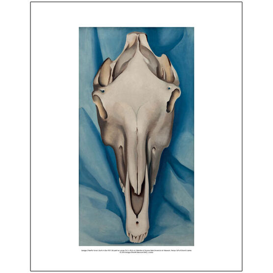 Georgia O'Keeffe Horse's Skull on Blue (mini print)