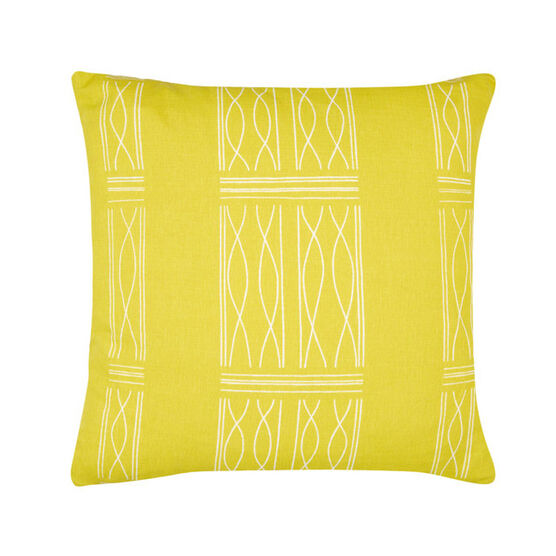 Paule Vézelay yellow linen blend cushion