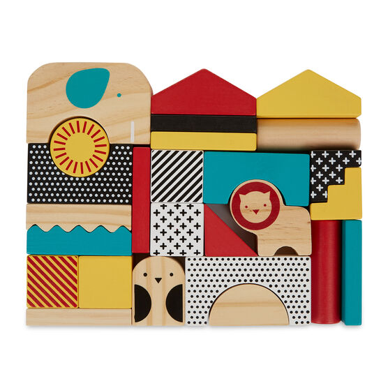 Animal town wooden building blocks