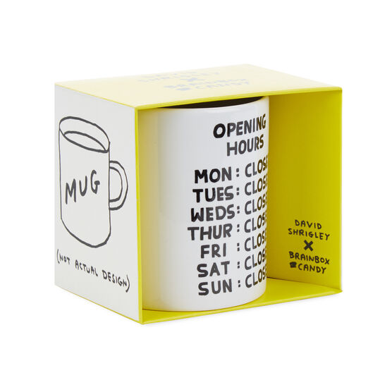 David Shrigley Opening Hours mug