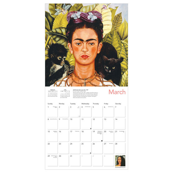 Frida Kahlo Art 2026 wall calendar