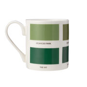 The Colours of London green mug -back