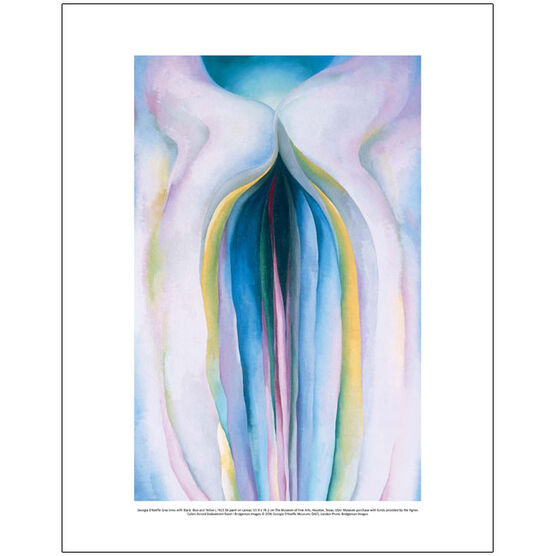 Georgia O'Keeffe Grey Lines with Black, Blue and Yellow (mini print)