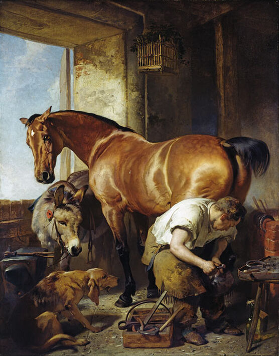 Landseer: Shoeing exhibited 