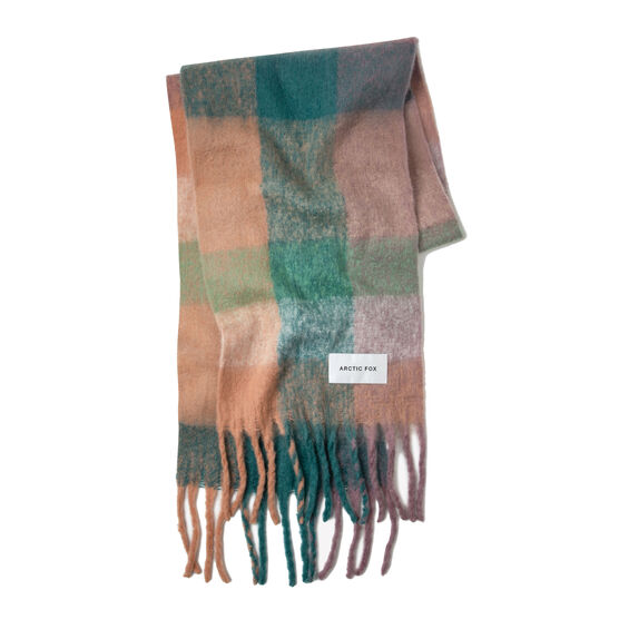 Dusky Lilac checked wide scarf